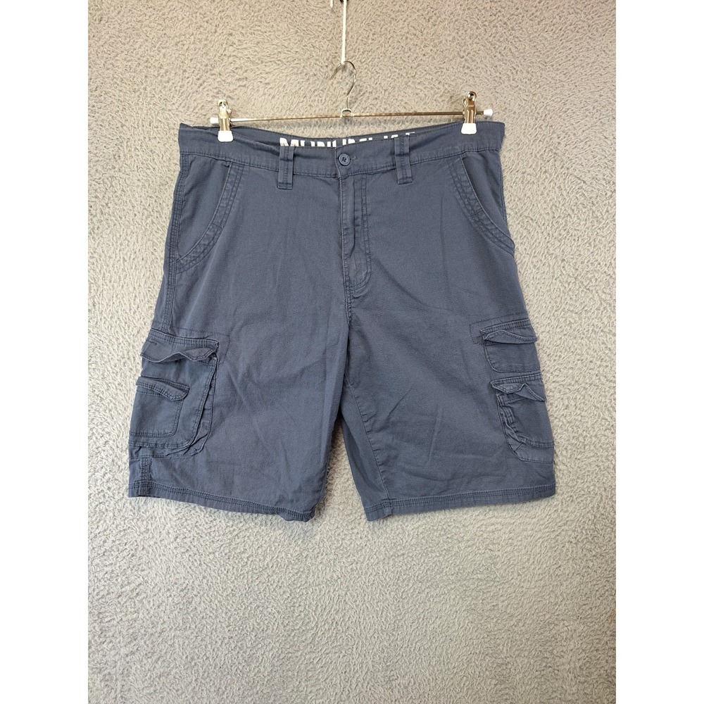 Monument Cargo Shorts Mens 34 (Fits W36) Blue Stretch Casual Flat Front Outdoor